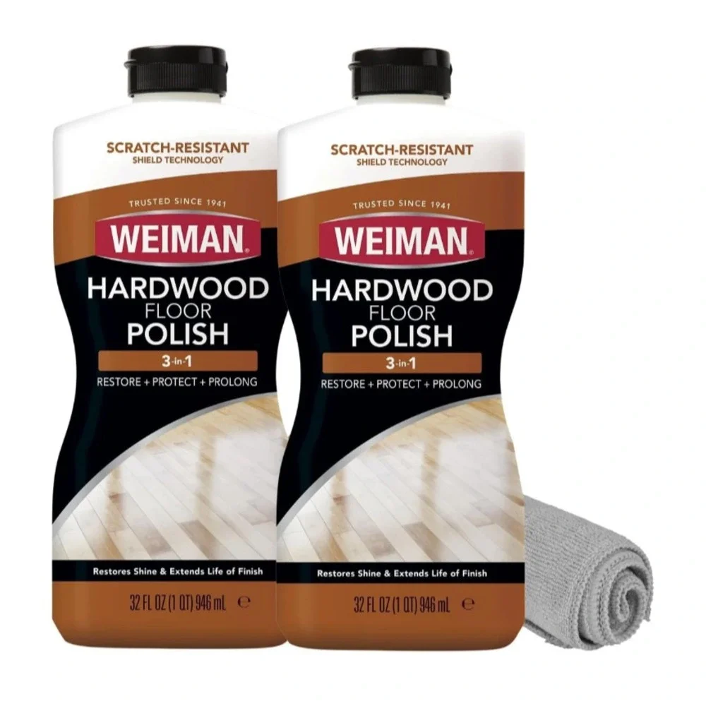 (2-Pack) Weiman HARDWOOD Floor NATURAL POLISH & Shine RESTORER Protect Prolong